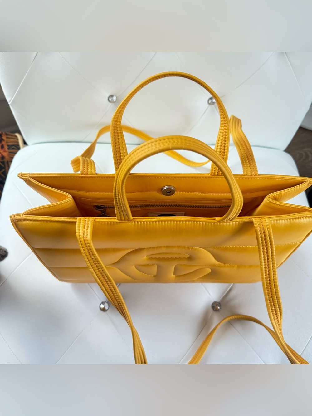 Telfar Medium  Shopping Bag Yellow Puffy Tote - Picture 7 of 9